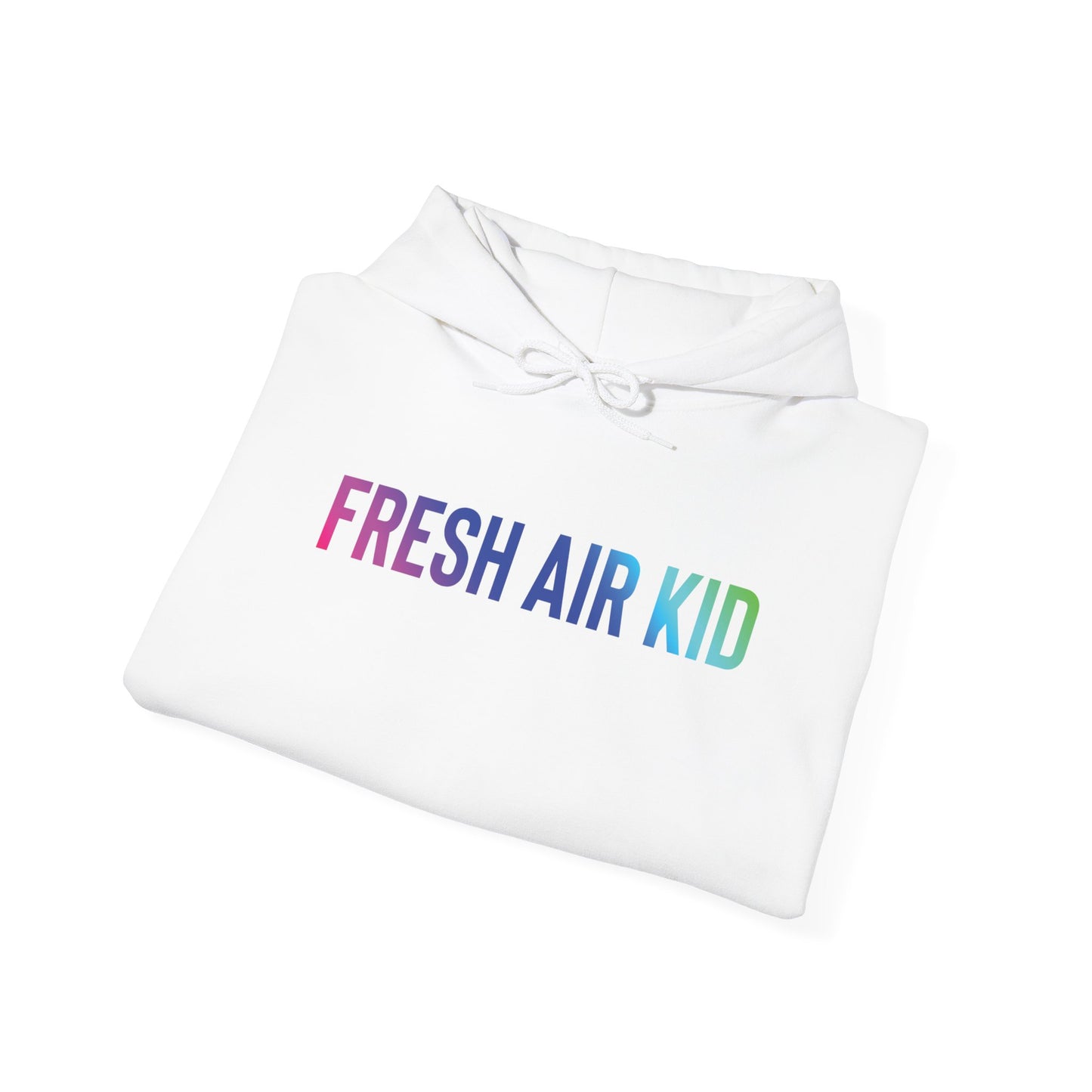 Fresh Air Kid Hoodie (rainbow text)
