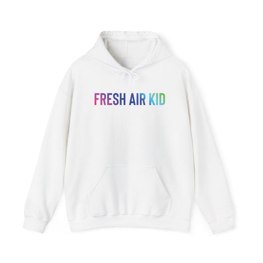 Fresh Air Kid Hoodie (rainbow text)